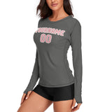Custom Dark Grey Light Pink Women's Long-Sleeve Shirt