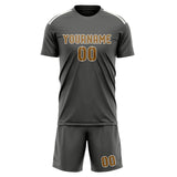 Custom Dark Grey Khaki Soccer Jersey