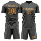 Custom Dark Grey Khaki Soccer Jersey