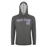 Custom Dark Grey Light Purple UV-Hoodie