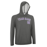 Custom Dark Grey Light Purple UV-Hoodie