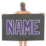 Custom Dark Grey Light Purple Beach Towel