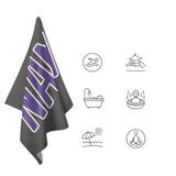 Custom Dark Grey Light Purple Beach Towel