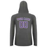 Custom Dark Grey Light Purple UV-Hoodie