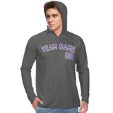 Custom Dark Grey Light Purple UV-Hoodie
