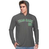 Custom Dark Grey Emerald Green UV-Hoodie