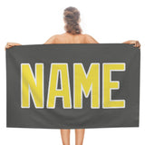 Custom Dark Grey Light Yellow Beach Towel