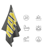 Custom Dark Grey Light Yellow Beach Towel