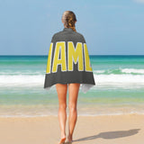 Custom Dark Grey Light Yellow Beach Towel