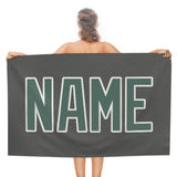 Custom Dark Grey Blue Green Beach Towel