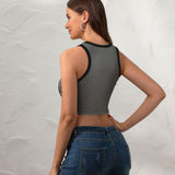Custom Dark Grey Blue Green Sleeveless Tank Top