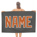 Custom Dark Grey Orange Beach Towel