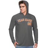 Custom Dark Grey Orange UV-Hoodie