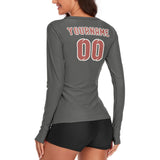 Custom Dark Grey Copper Rose Women's Long-Sleeve Shirt