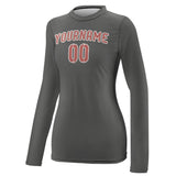 Custom Dark Grey Copper Rose Women's Long-Sleeve Shirt
