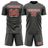 Custom Dark Grey Copper Rose Soccer Jersey