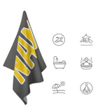 Custom Dark Grey Gold Beach Towel