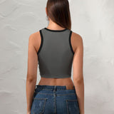 Custom Dark Grey Gold Sleeveless Tank Top