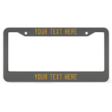 Custom Dark Grey Yellow License Plate Frame
