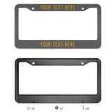 Custom Dark Grey Yellow License Plate Frame