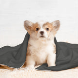 Custom Dark Grey Yellow Pet Blanket