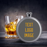 Custom Dark Grey Yellow Hip Flask