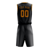 Custom Dark Grey Yellow Basketball Set