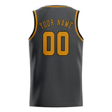 Custom Dark Grey & Yellow Colors Design Sports Basketball Jersey