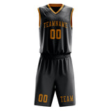 Custom Dark Grey Yellow Basketball Set