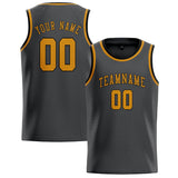 Custom Dark Grey & Yellow Colors Design Sports Basketball Jersey