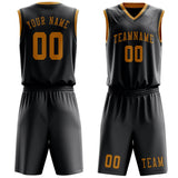Custom Dark Grey Yellow Basketball Set