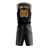 Custom Dark Grey Yellow Basketball Set