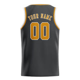 Custom Dark Grey & Yellow Colors Design Sports Basketball Jersey