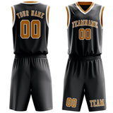 Custom Dark Grey Yellow Basketball Set