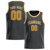 Custom Dark Grey & Yellow Colors Design Sports Basketball Jersey