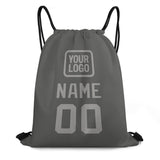 Custom Dark Grey Gray Drawstring Bag