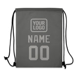 Custom Dark Grey Gray Drawstring Bag