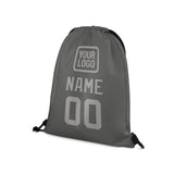 Custom Dark Grey Gray Drawstring Bag