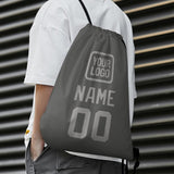 Custom Dark Grey Gray Drawstring Bag
