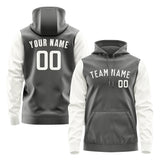 Custom Dark Grey White Hoodie