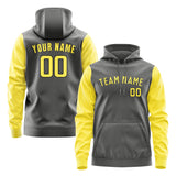 Custom Dark Grey Light Yellow Hoodie