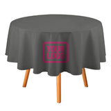 Custom Dark Grey Pink Round Table Cloth