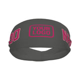 Custom Dark Grey Pink Sports headband