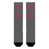 Custom Dark Grey Pink Knee-High Sock