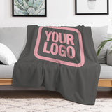 Custom Dark Grey Light Pink Blanket