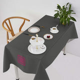 Custom Dark Grey Light Pink Square Table Cloth