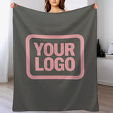 Custom Dark Grey Light Pink Blanket