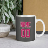 Custom Dark Grey Pink Mug