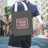 Custom Dark Grey Pink Canvas Tote Bag