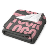 Custom Dark Grey Light Pink Blanket
